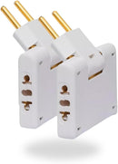 Genérico Kit 2 Adaptadores de Tomada slim em T Articulado com 3 tomadas, sendo 10A e 20A, Azul, Preto, Rosa, Branco