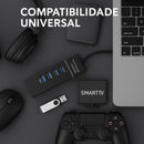 Hub USB 3.0 Com 4 Portas, LED, Alta Velocidade (5Gbps) Compatível Com PC TV Consoles Mouse PenDrive Teclado Impressora Plug & Play, Expansor para PC, Notebook, Mac e Windows (PRETO)