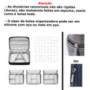 Organizador de Cabos Acessórios Eletrônicos Para Viagem Bolsa Portátil Multifuncional - LOJA ROCCAMARE (AZUL)