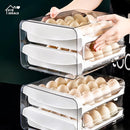 Porta-ovos para Geladeira de 2 Camadas, Recipiente de Armazenamento de Ovos Frescos, Caixa Organizadora de Plástico Transparente Empilhável, Bandeja para 40 Ovos com Alças para Cozinha e Casa