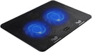 C3Tech Base para Notebook NBC-50BK 15,6" Refrigerada com 2 Coolers, Led de Iluminacao Azul, Inclinacao Ajustável em 5 niveis, com USB, cor Preta