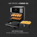 Fritadeira Air Fryer Forno Oven 12L, Mondial, Preto/Inox, 2000W, 110V - AFO-12L-BI