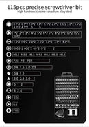 Conjunto de chaves de fenda de precisão 115 em 1 kit de ferramentas de reparo com kit de driver magnético, conjunto de chaves de fenda de precisão eletrônica com bolsa portátil para computador de reparo, telefone celular, PC, iPhone, tablets