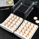 Porta-ovos para Geladeira de 2 Camadas, Recipiente de Armazenamento de Ovos Frescos, Caixa Organizadora de Plástico Transparente Empilhável, Bandeja para 40 Ovos com Alças para Cozinha e Casa