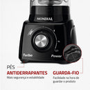 Liquidificador Mondial, Turbo Power 550W, 220V, Preto, 2,2 L - L-99 FB
