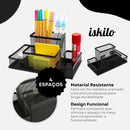 ISKILO Porta Lapís Organizador Caneta Clips Lembrete Aramado Escritorio Treco Material Objeto