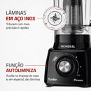 Liquidificador Mondial, Turbo Power 550W, 220V, Preto, 2,2 L - L-99 FB