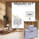 Genérico Kit 2 Adaptadores de Tomada slim em T Articulado com 3 tomadas, sendo 10A e 20A, Azul, Preto, Rosa, Branco