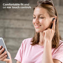 Fone de ouvido sem fio TWS Philips TAT1209BK/00 na cor preto, com bluetooth, microfone, tecnologia IPX4 e 18 horas de reprodução.