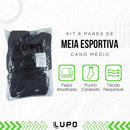 Kit 6 Pares de Meia Lupo Cano Médio Atoalhada Punho Canelado
