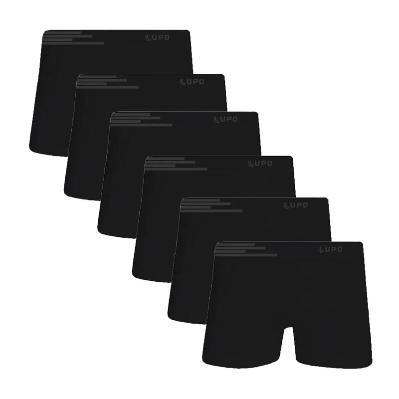 Kit 6 Cuecas Boxer Lupo Microfibra Poliamida Sem Costura Adulto Masculino