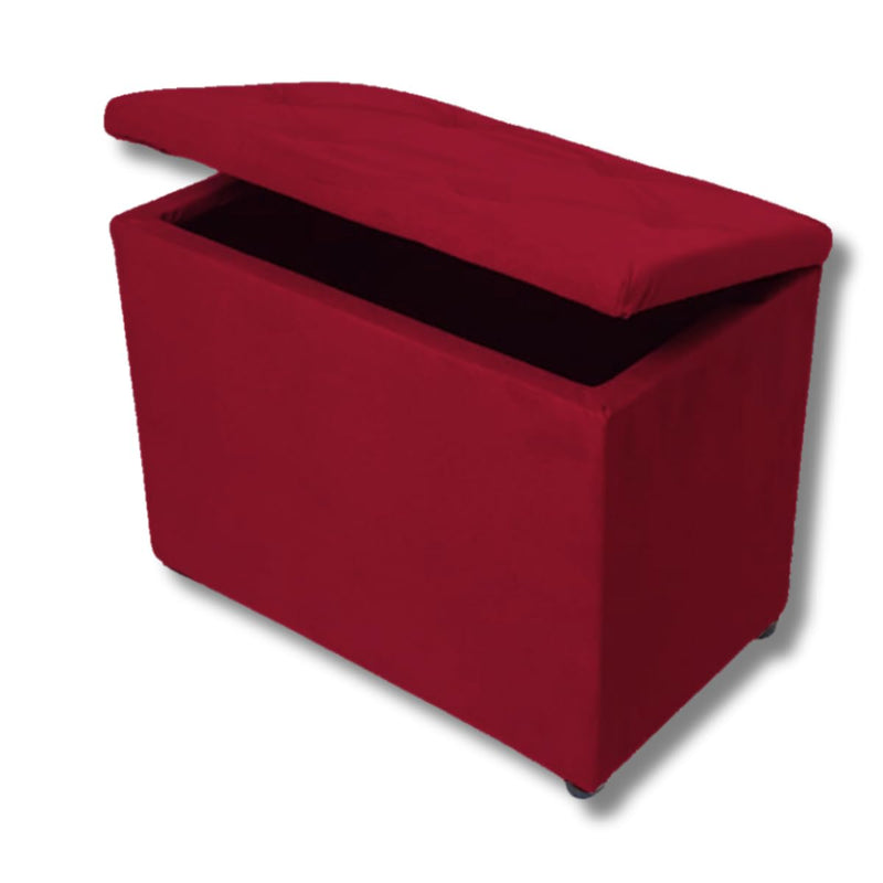 Baú Retangular Guarda Volumes Brinquedos Decoração Assento Quarto Sala (Preto Suede)