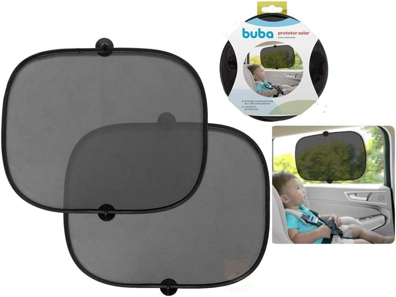 Protetor Solar Para Carro Com Ventosas, Buba, Preto