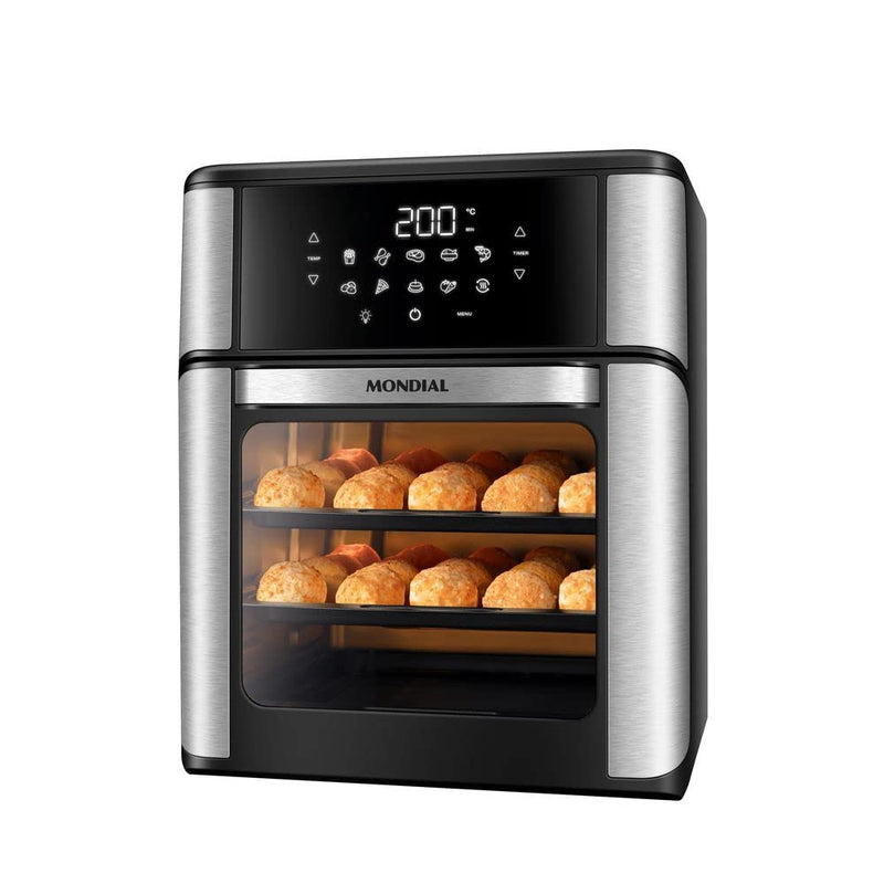 Fritadeira Air Fryer Forno Oven 12L, Mondial, Preto/Inox, 2000W, 110V - AFO-12L-BI