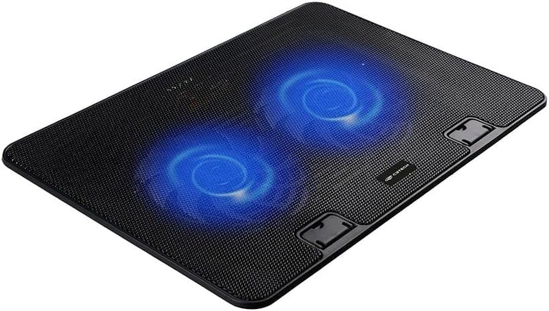 C3Tech Base para Notebook NBC-50BK 15,6" Refrigerada com 2 Coolers, Led de Iluminacao Azul, Inclinacao Ajustável em 5 niveis, com USB, cor Preta