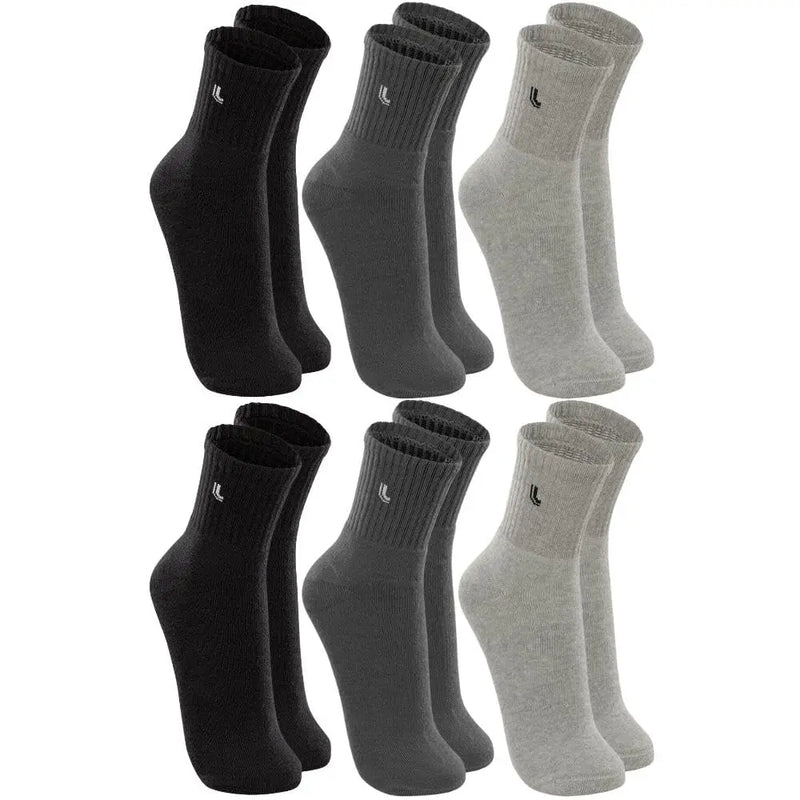 Kit 6 Pares de Meia Lupo Cano Médio Atoalhada Punho Canelado