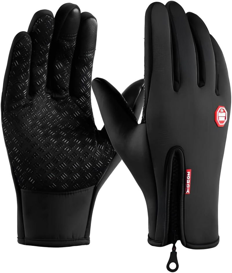 Luvas Térmicas para Moto e Bike, Impermeável, Touch Screen, Antiderrapante, Preta