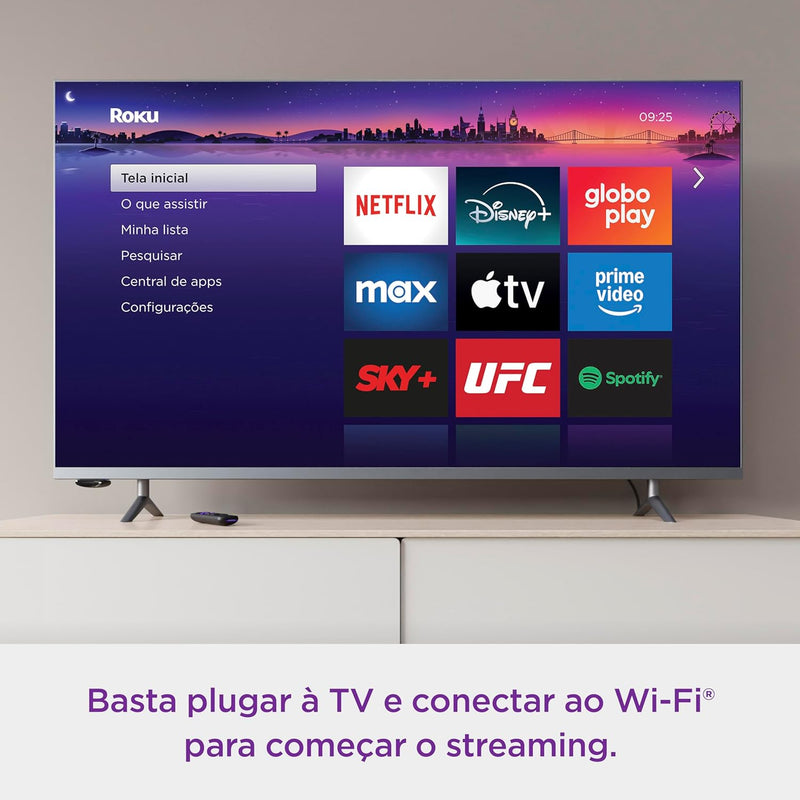Roku Express | Dispositivo de streaming para TV HD/Full HD compatível com Alexa, Siri e Google. Inclui Cabo HDMI Premium