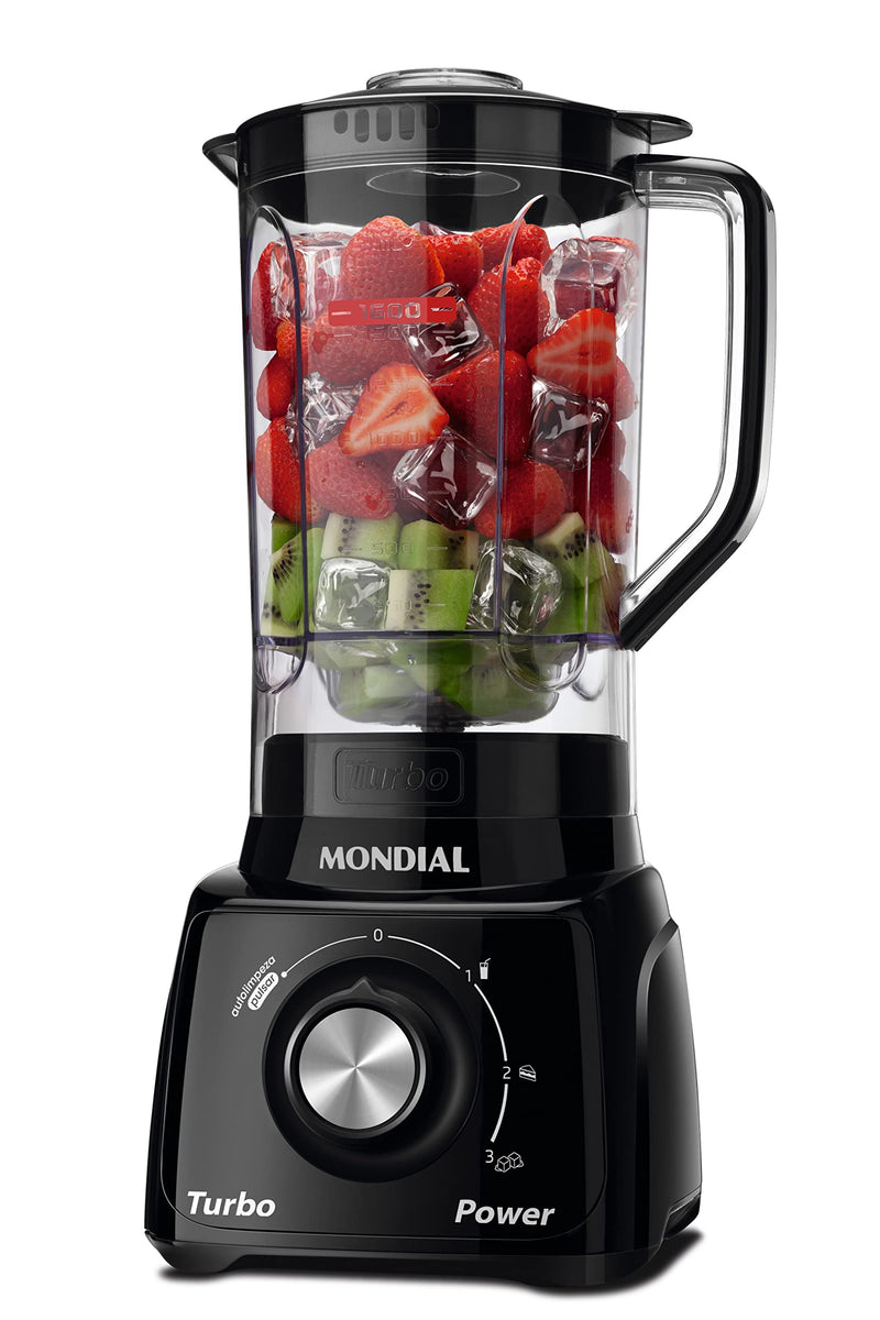 Liquidificador Mondial, Turbo Power 550W, 220V, Preto, 2,2 L - L-99 FB
