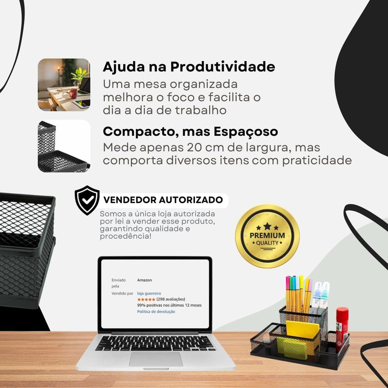 ISKILO Porta Lapís Organizador Caneta Clips Lembrete Aramado Escritorio Treco Material Objeto