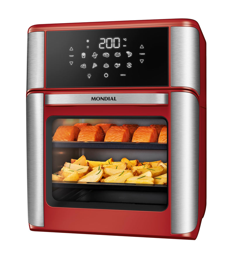 Fritadeira Air Fryer Forno Oven 12L, Mondial, Preto/Inox, 2000W, 110V - AFO-12L-BI